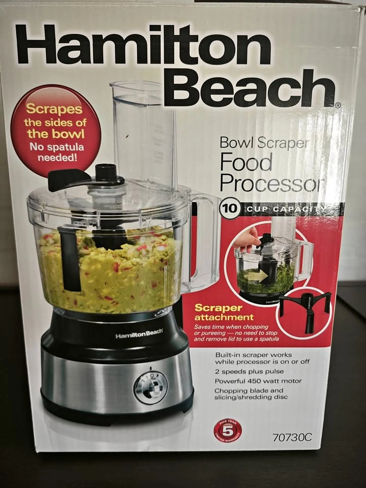 Hamilton Beach 10 Cup Food Processor Black and Stainless Steel