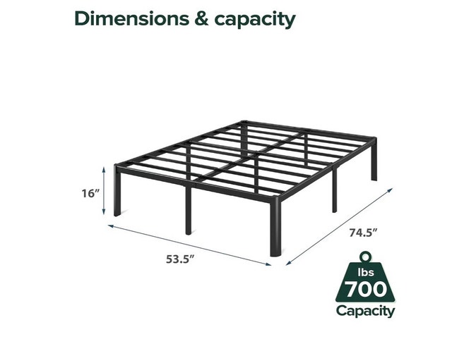 Full Size 16” Metal Bed Frame + Mattress Included - photo 3