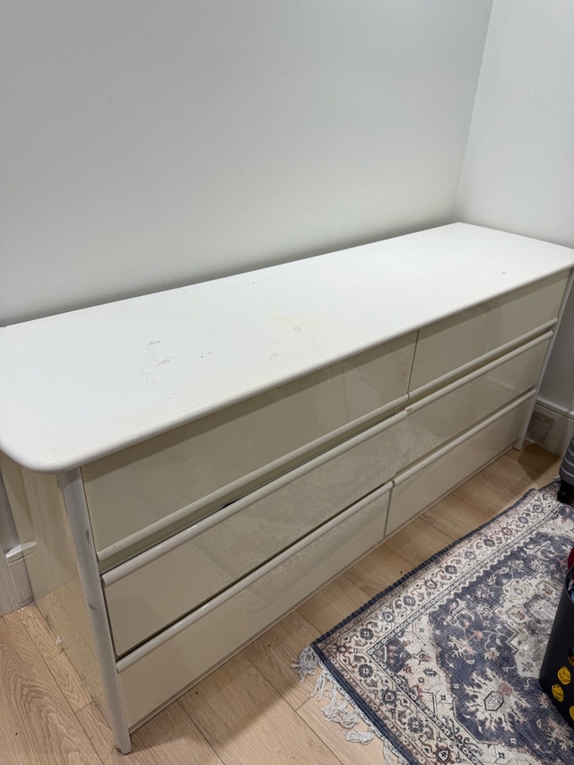 Off-White Modern 6-Drawer Dresser / Storage Cabinet - photo 2