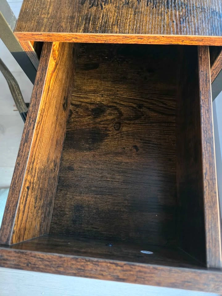 Rustic End Table with Charging Station and Drawers - photo 3