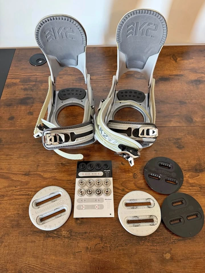 K2 V7 Snowboard Bindings Size M Complete w/ Discs & Hardware