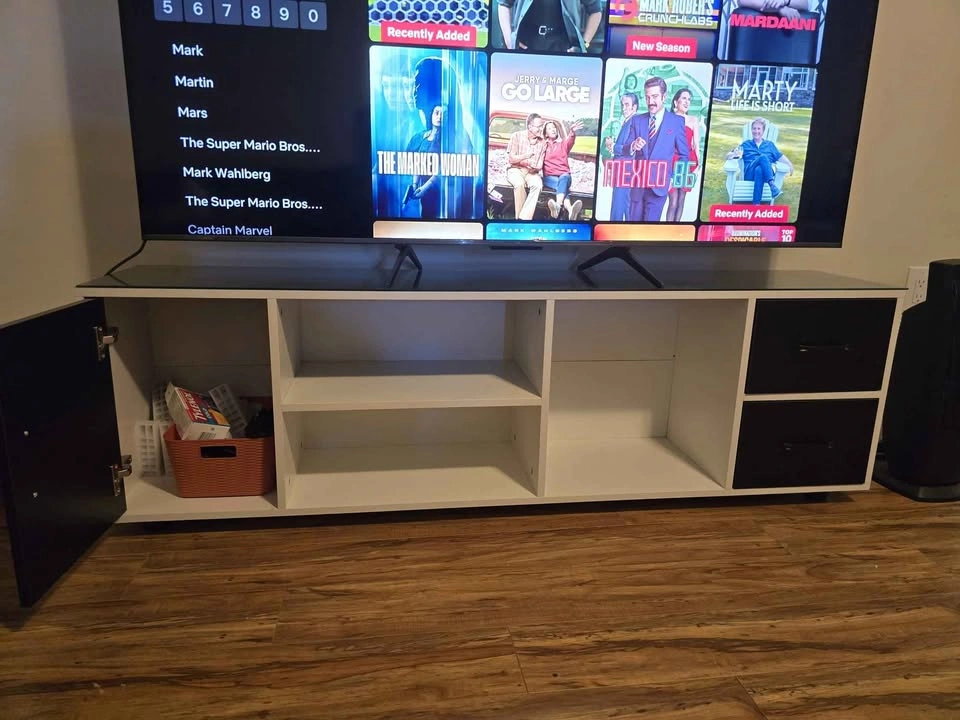 TCL 65'' TV and Modern White and Black TV Stand - photo 3