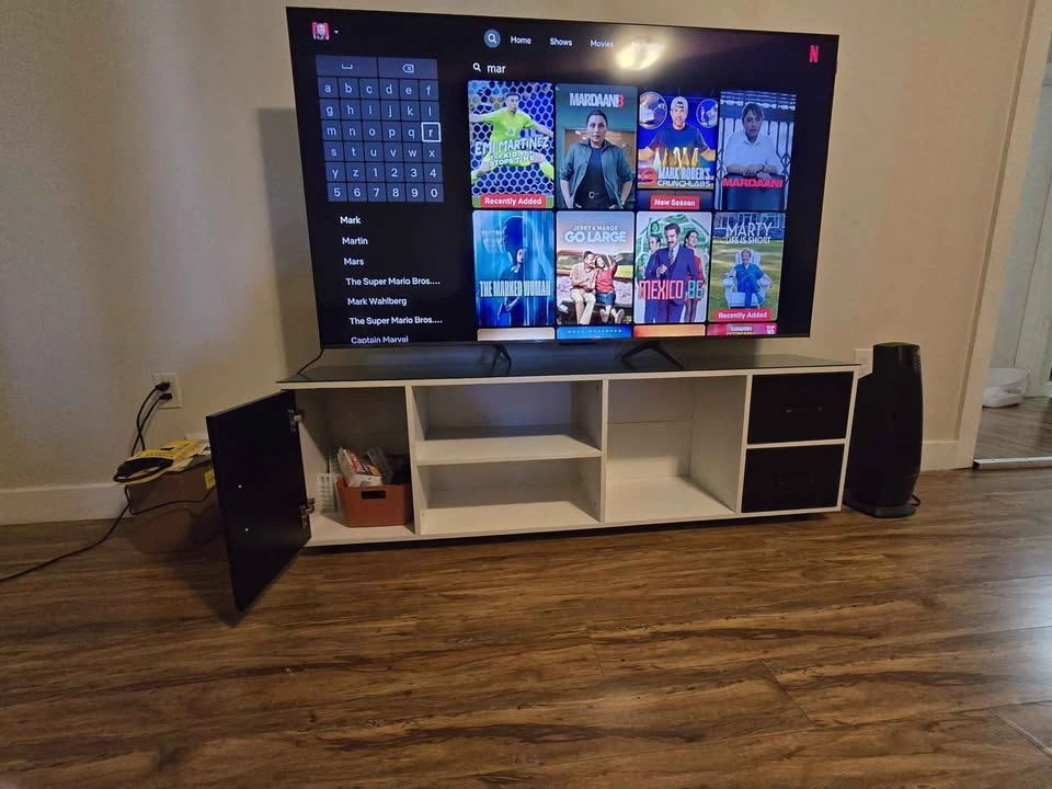 TCL 65'' TV and Modern White and Black TV Stand - photo 4