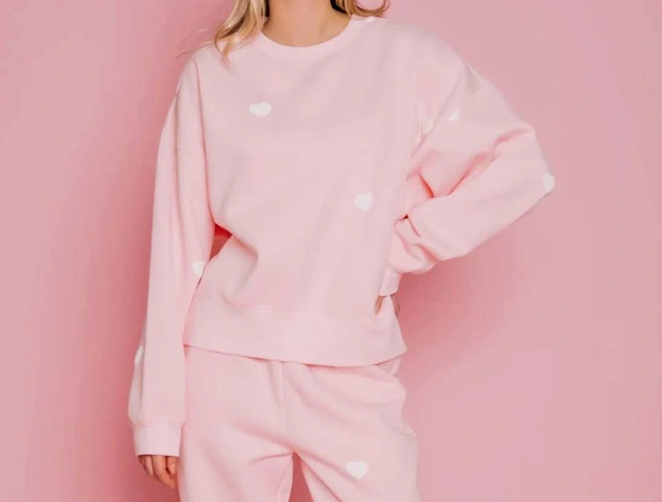 Brunette the label “all over heart” oversized sweater L/XL