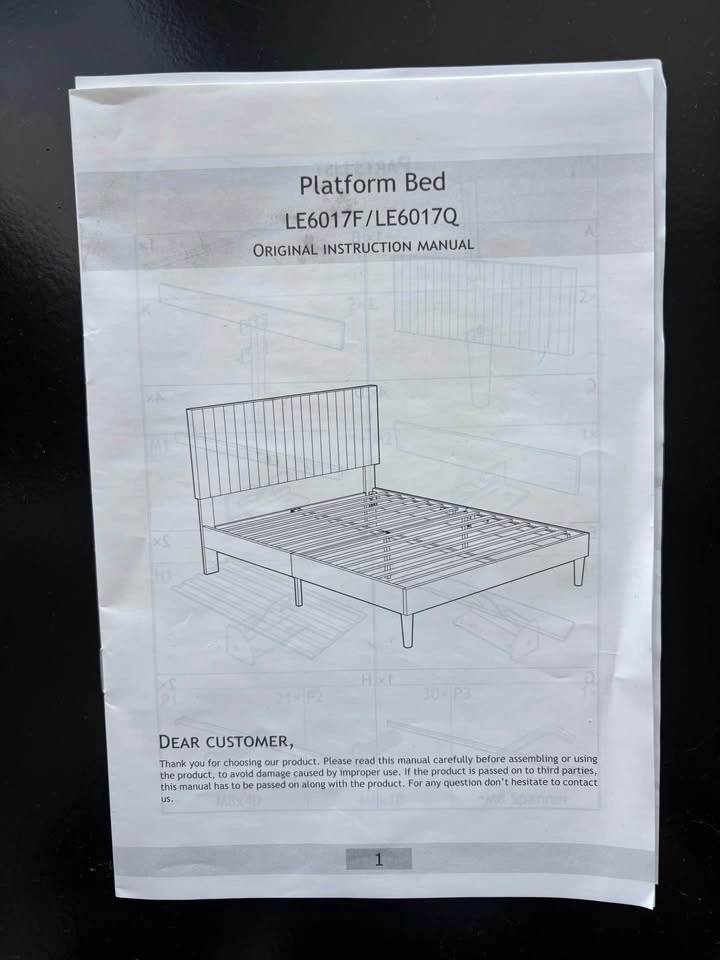 Queen Upholstered Platform Bed Frame - photo 5