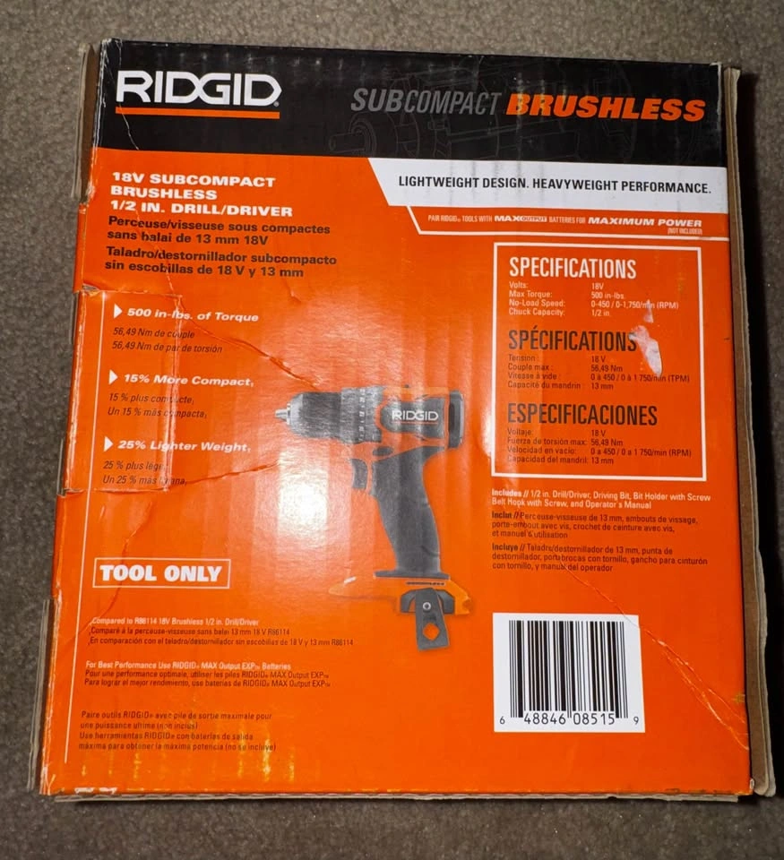Ridgid Subcompact Brushless 1/2” Drill/Driver (Tool only) - photo 2