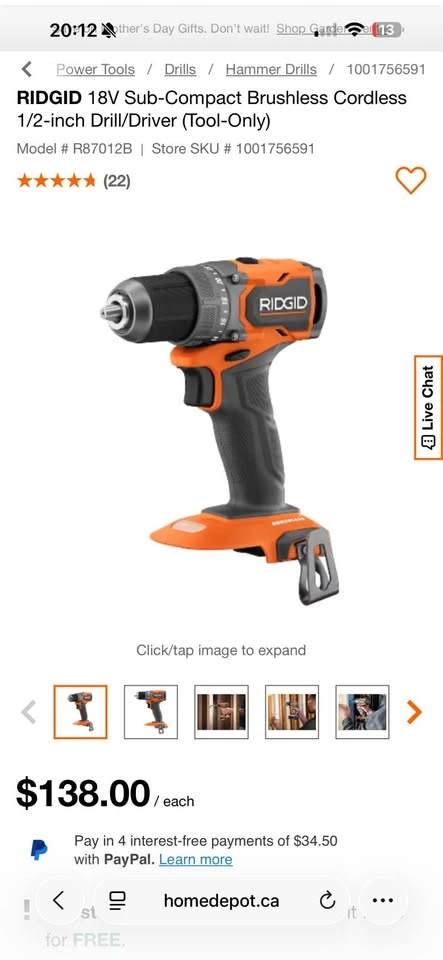 Ridgid Subcompact Brushless 1/2” Drill/Driver (Tool only) - photo 3