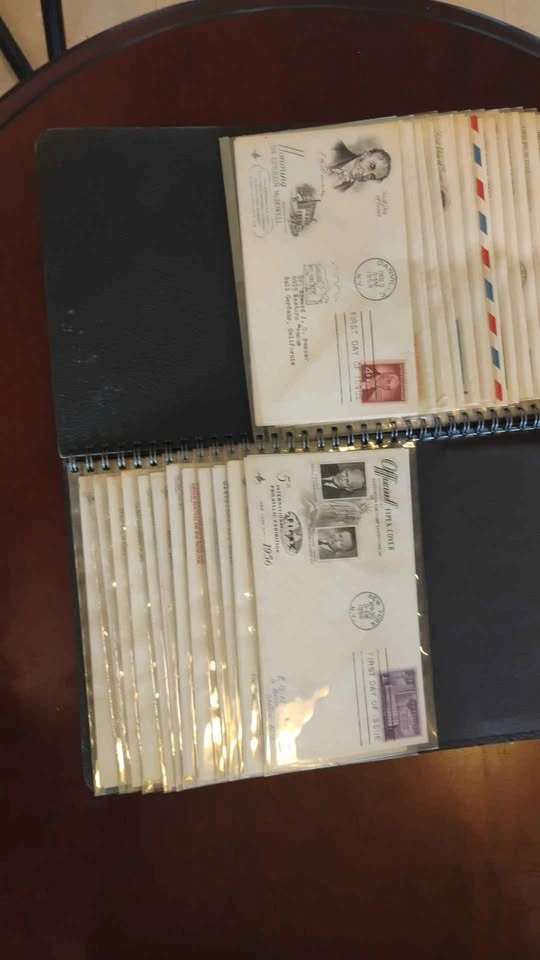 3 Full 1950s Stamp Albums First Day Covers - photo 3
