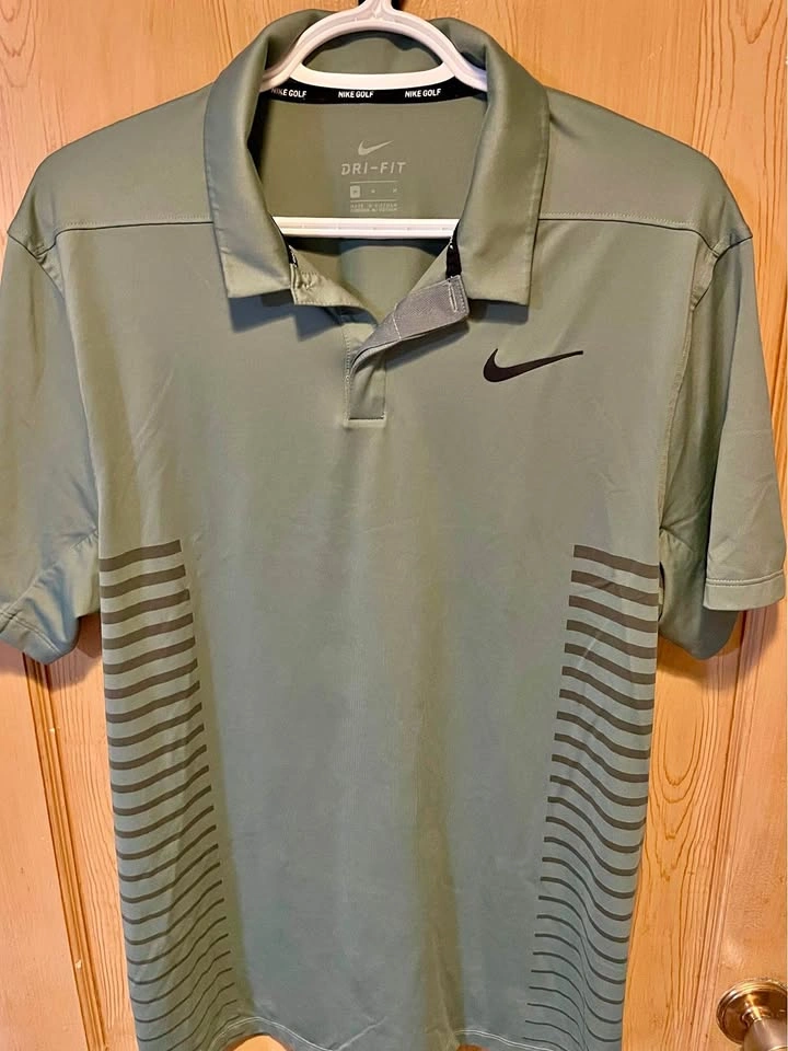 NEW Medium Nike Golf Dri-FIT Striped Golf Polo