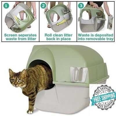 Roll 'n Clean Self-Cleaning Covered Litter Box - photo 2