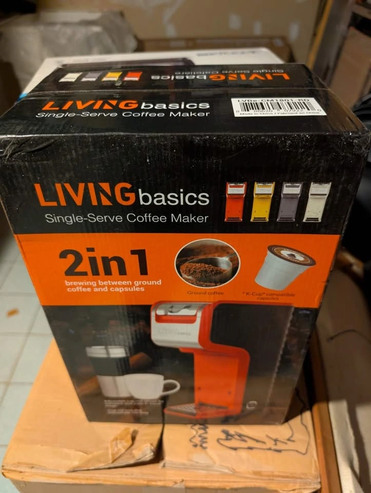 2 In 1 Single Serve Coffee Maker, Red - LIVINGbasics - photo 2