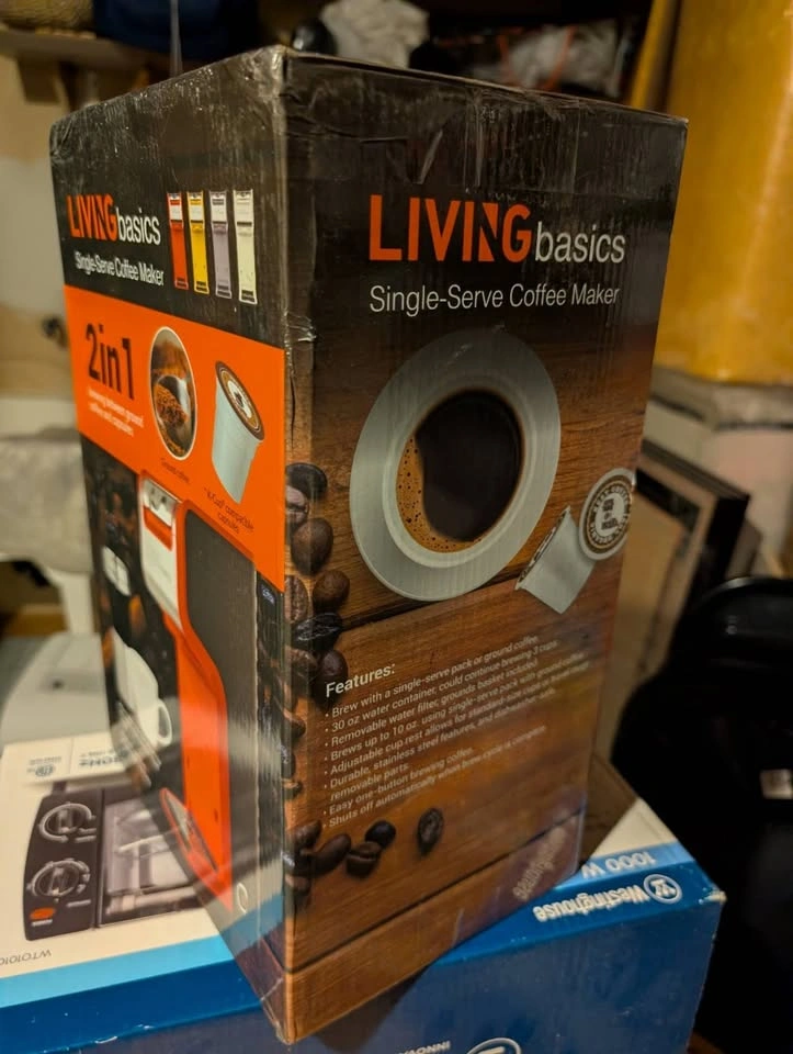 2 In 1 Single Serve Coffee Maker, Red - LIVINGbasics - photo 4