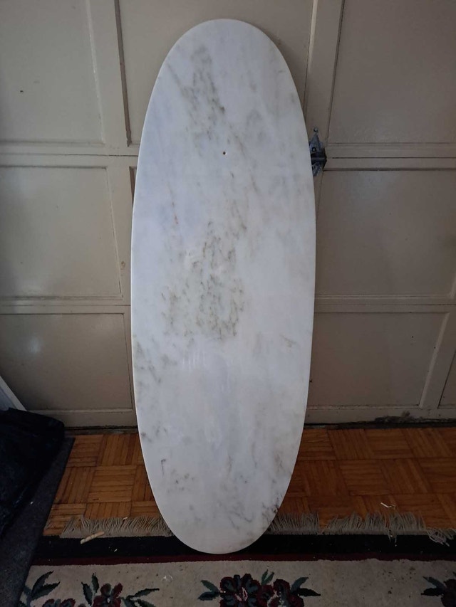 Vintage Mid-Century Modern Carrara Marble Oval (1950s)