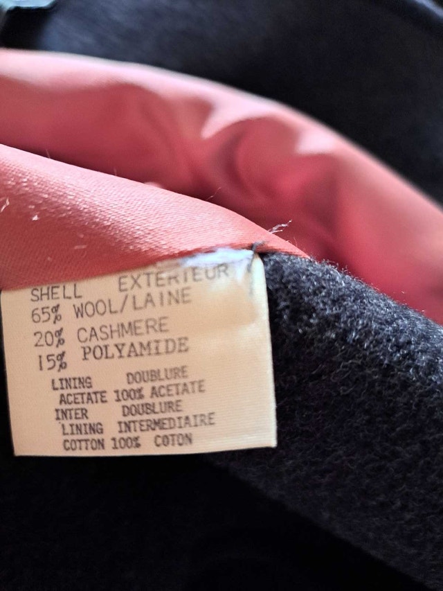 Vintage Mallia Charcoal Wool Cashmere Overcoat | Made in Canada - photo 5