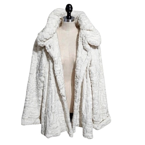 Vintage Olympia White Faux Fur Coat – Women’s – Plush & Elegant