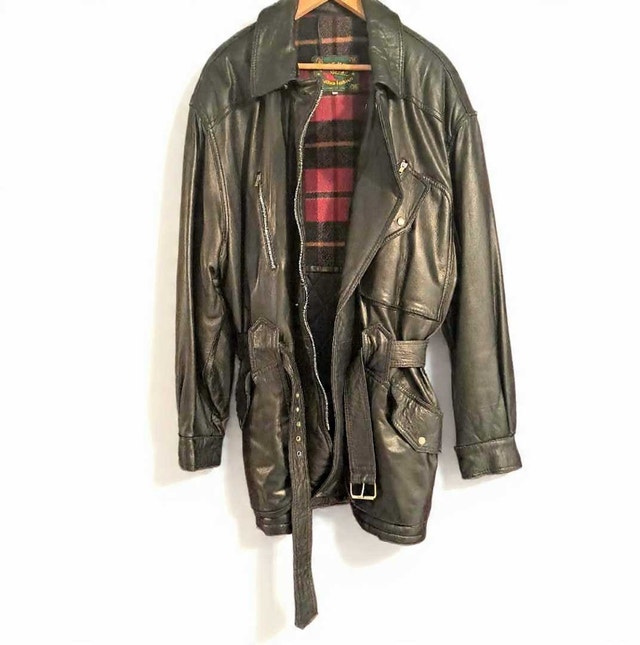 Vintage Pelle Moda Men’s Leather Jacket – Made in Italy, Size 54