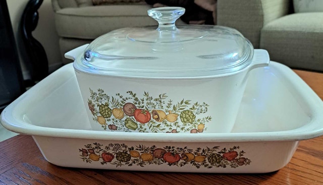 Vintage White CorningWare Baking Dishes – Assorted Patterns