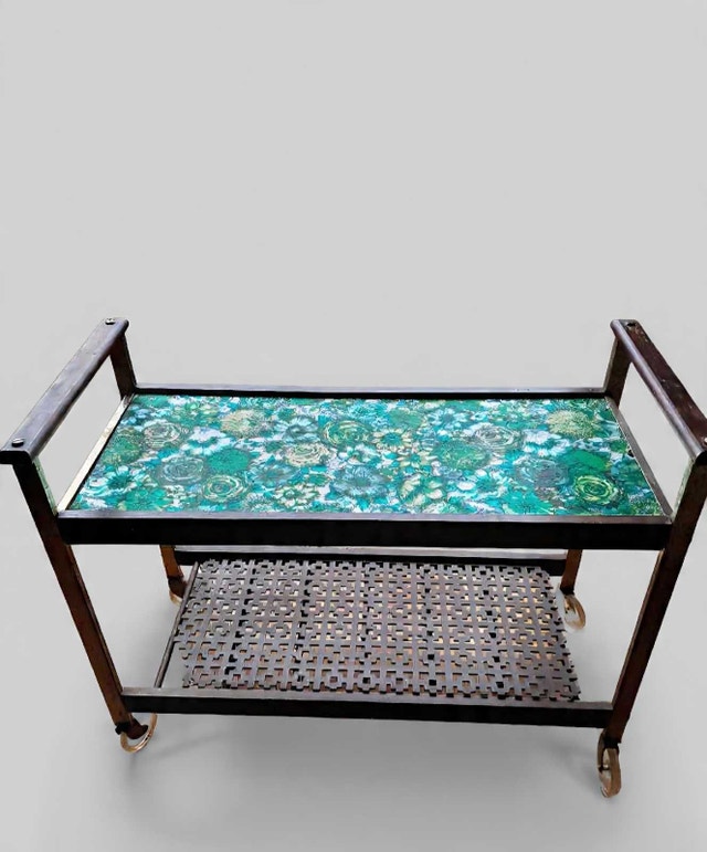 Vintage Rolling Serving / Bar Cart (c. 1960s–1970s)