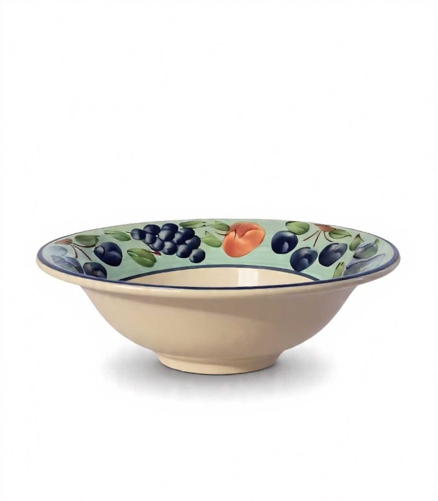 Vintage 16″ VARM Ceramica “Disegno” Hand‑Painted Italian Bowl