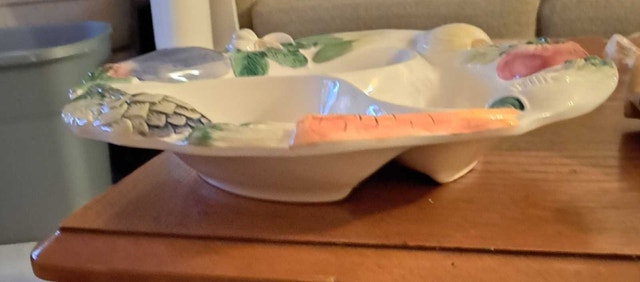 Vintage Bassano Italy Majolica Ceramic Divided Serving Platter - photo 3
