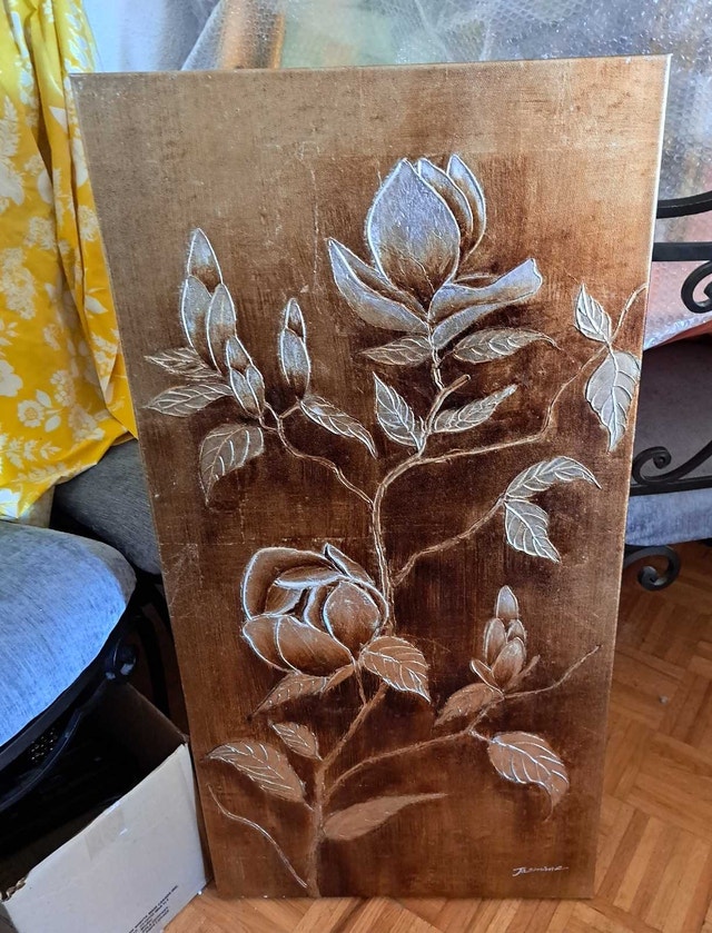 2 Textured Floral Wall Art Set - photo 2