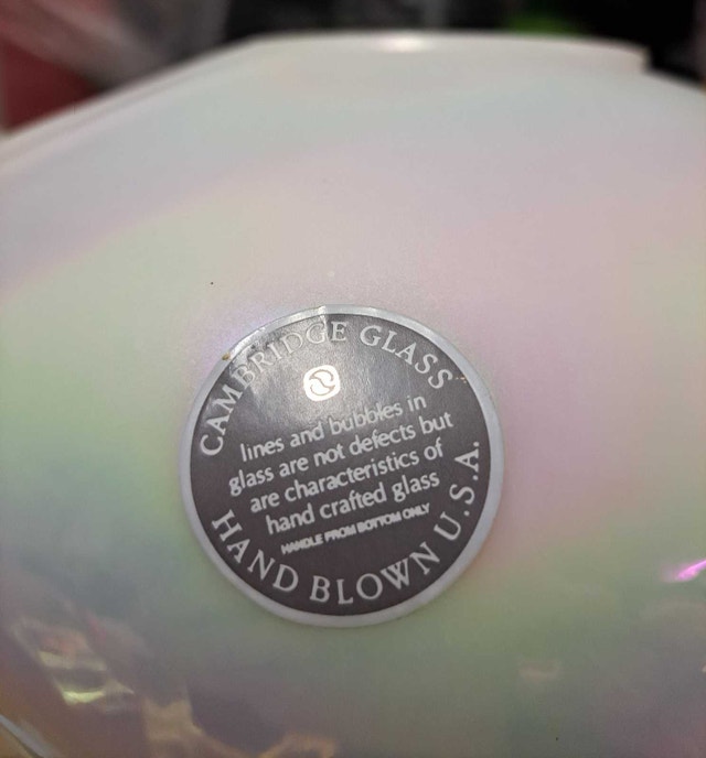 Mid-Century Vintage Hand-Blown Iridescent Glass Vase - photo 2