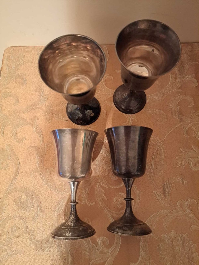 Vintage EPNS Silver-Plated Goblets – BNS India, Set of 4