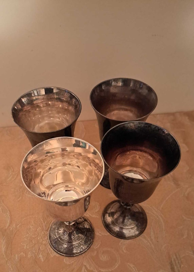 Vintage EPNS Silver-Plated Goblets – BNS India, Set of 4 - photo 2