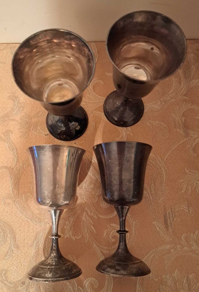 Vintage EPNS Silver-Plated Goblets – BNS India, Set of 4 - photo 3