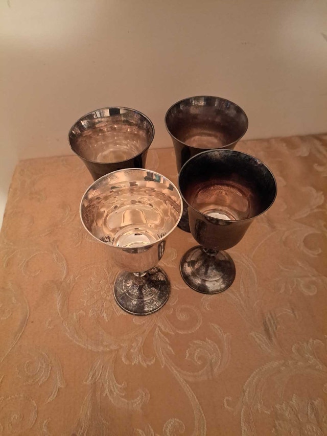 Vintage EPNS Silver-Plated Goblets – BNS India, Set of 4 - photo 4