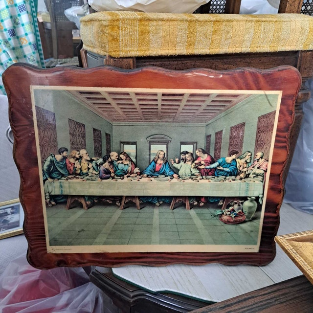 Vintage Last Supper Wood Plaque