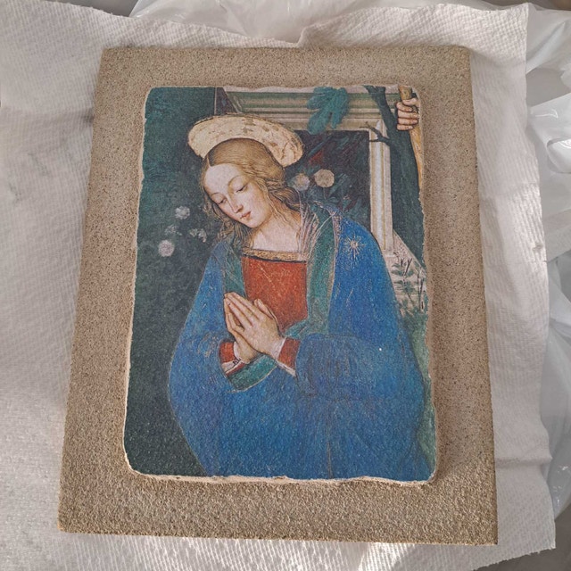 Pinturicchio "Virgin in Adoration" Italian Fresco Style Plaque