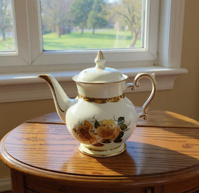 Mid-Century Gibson Staffordshire Porcelain Teapot – 1940s-1950s