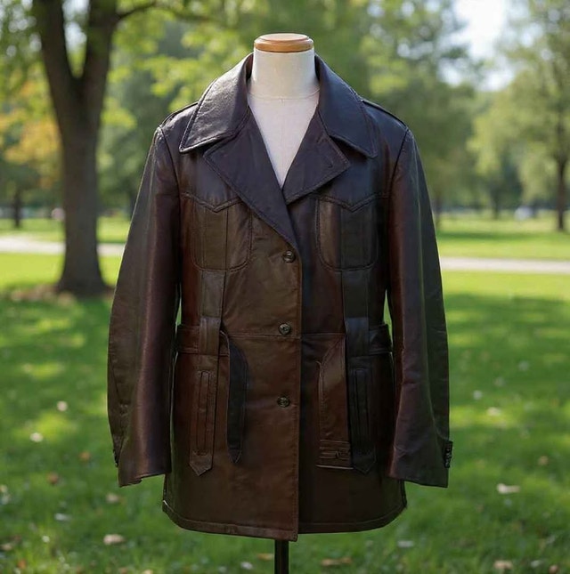 Mac-Mor Brown Vintage Leather Jacket Size 46