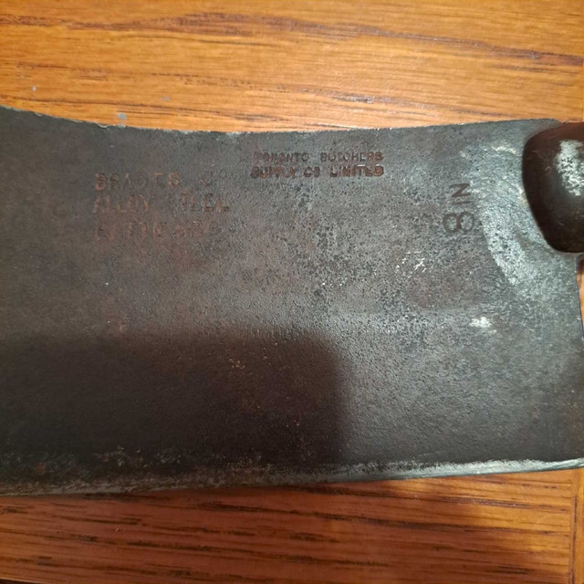 Antique BRADES Butcher Cleaver – Toronto Butchers Supply Co. - photo 3