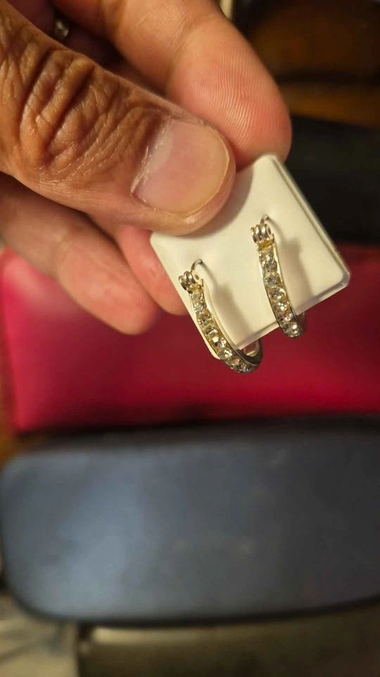 Stainless Steel Hoop Earrings with Austrian Crystals - photo 3