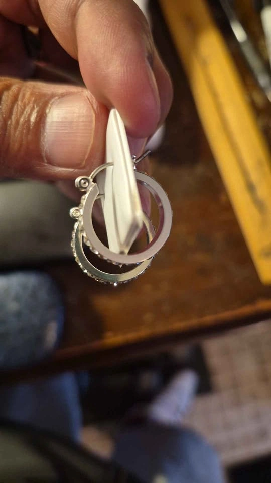 Stainless Steel Hoop Earrings with Austrian Crystals - photo 4