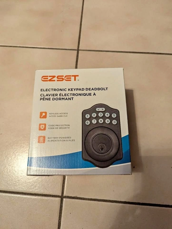 EZSET Electronic Dead Bolt, Matte Black