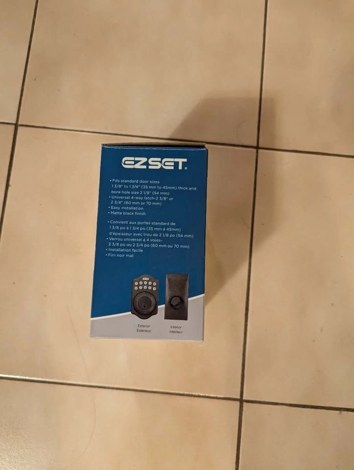 EZSET Electronic Dead Bolt, Matte Black - photo 2