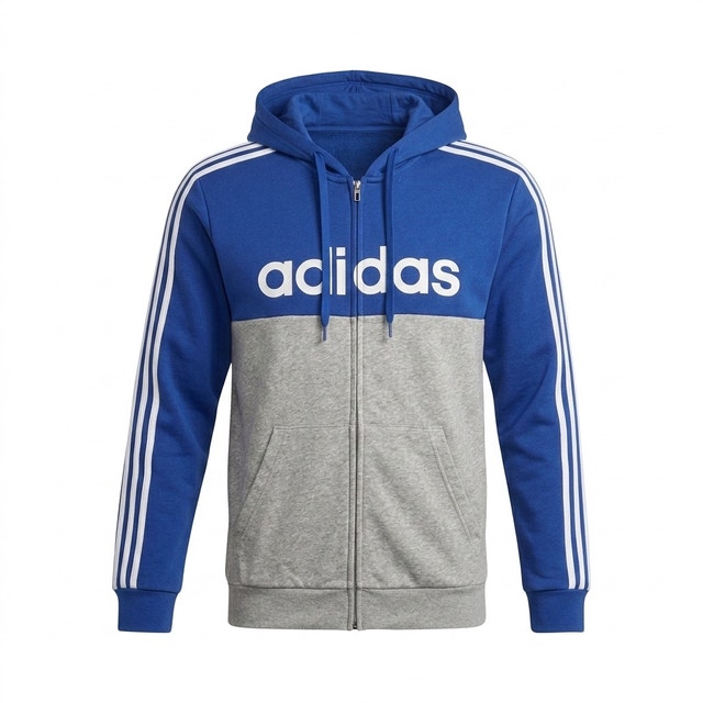 Adidas Zip-Up Hoodie Medium Blue, Grey and white - photo 2