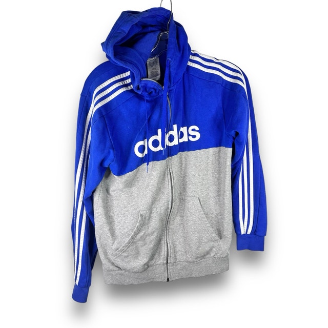 Adidas Zip-Up Hoodie Medium Blue, Grey and white - photo 4
