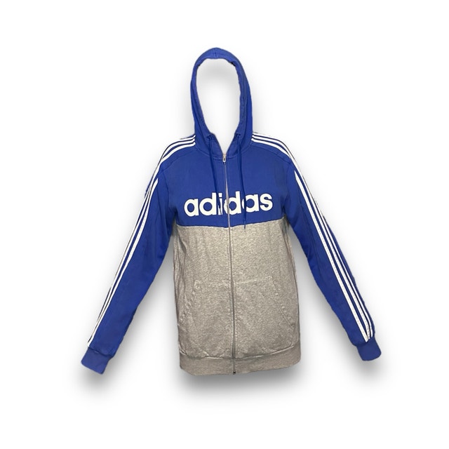 Adidas Zip-Up Hoodie Medium Blue, Grey and white - photo 5