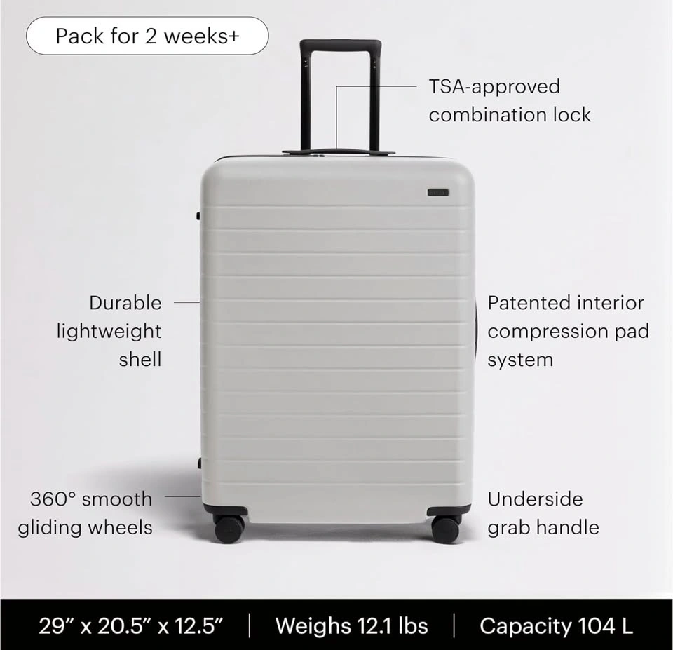 Orig $650 *USED* WHITE. Away Luggage. Large + carry on - photo 2