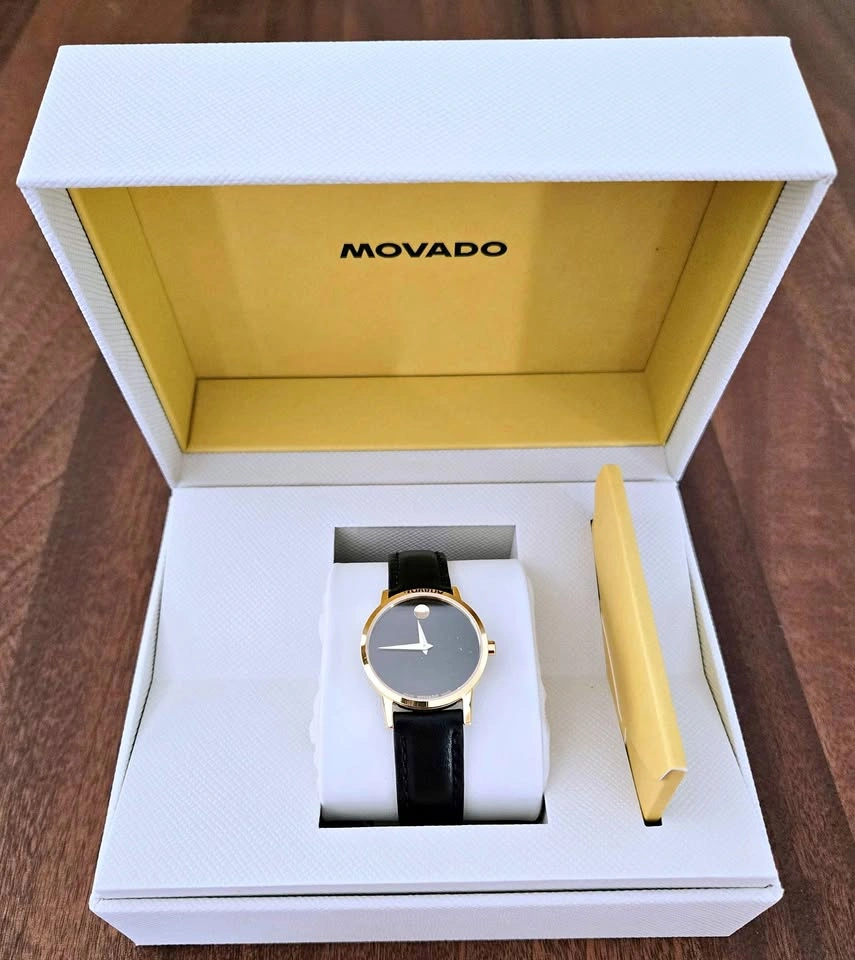 Authentic Movado Museum Classic Ladies Watch – Gold & Black