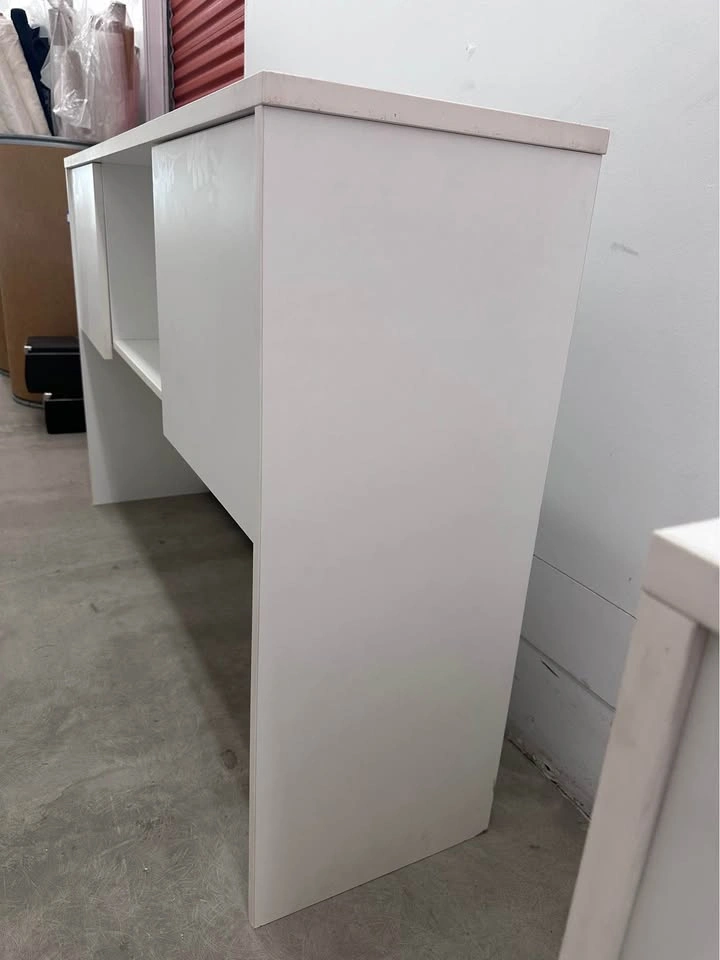 White Modern Console Table with Storage - photo 2