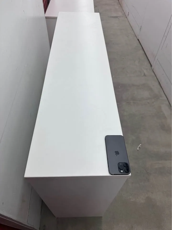 White Modern Console Table with Storage - photo 3