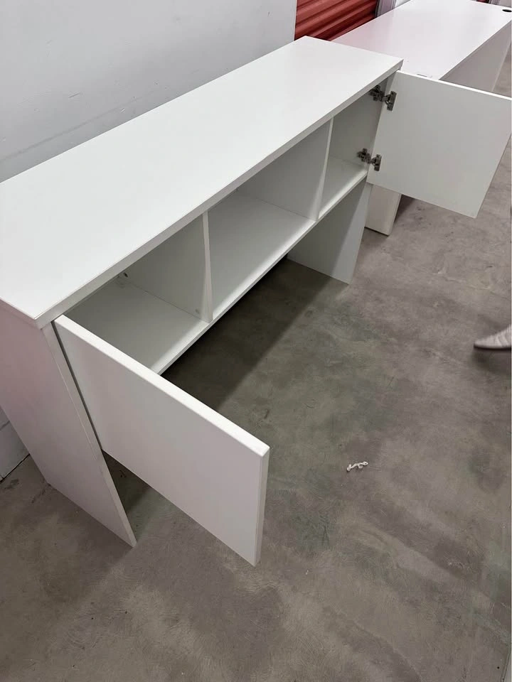 White Modern Console Table with Storage - photo 4
