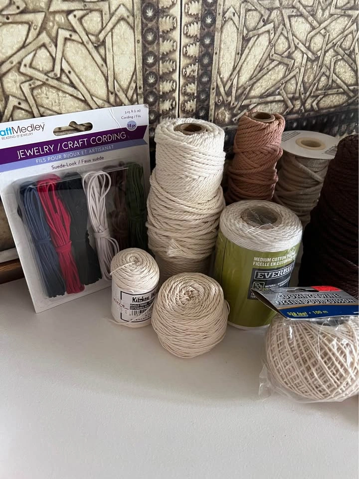 Craft Supplies Bundle Macrame Cord Twine Rings Wire - photo 2