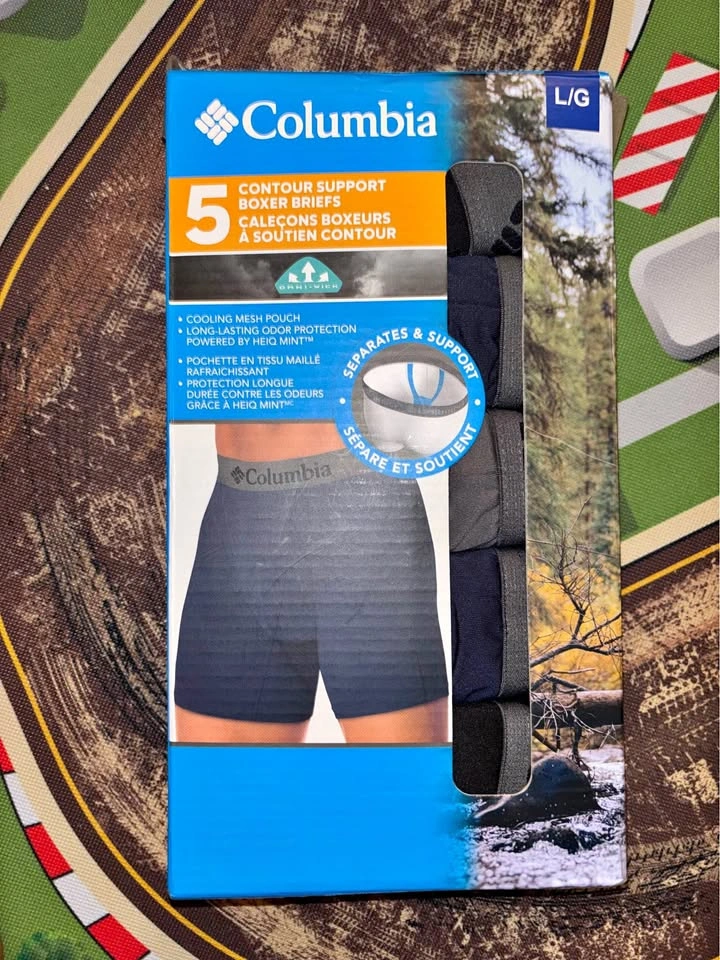 Columbia Contour Support Boxer Briefs 5-pack Large (L/G)