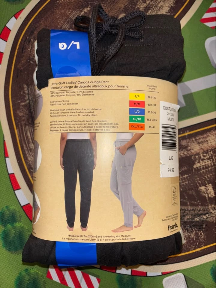 Frank And Oak Ultra-Soft Ladies' Cargo Lounge Pants Grey Large - photo 3